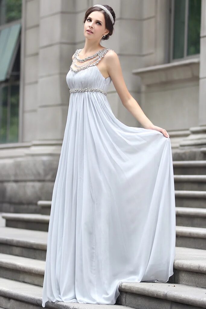 Graceful Empire Waist Formal Dinner Dress