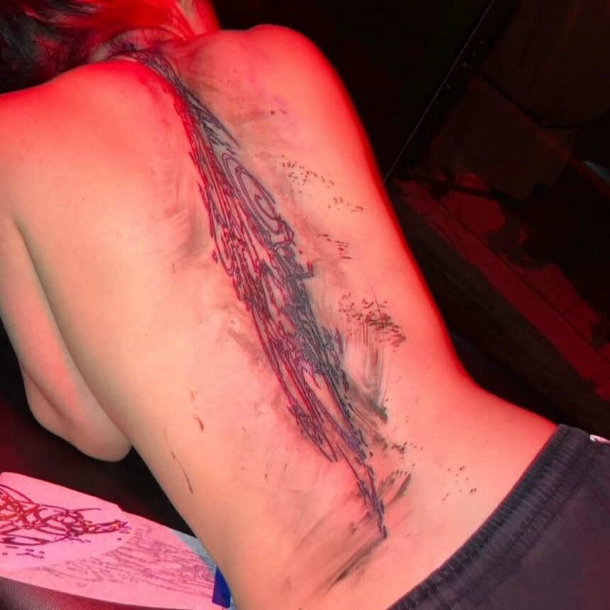 Billie Eilish back tattoo