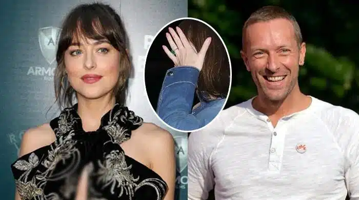 Chris Martin and Dakota Johnson